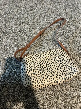 Universal Threads Leopard-Print Crossbody Shoulder Bag with Brown Strap